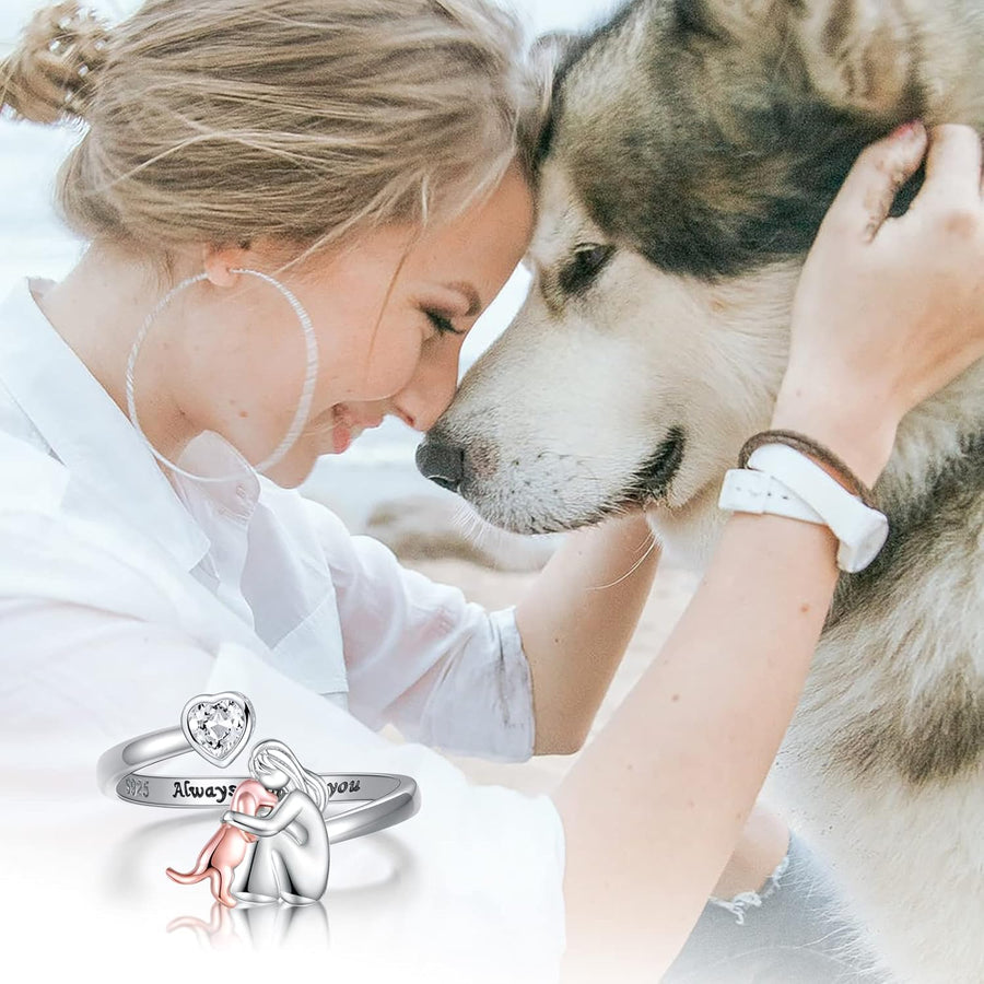 Bague porte-bonheur avec motif chien