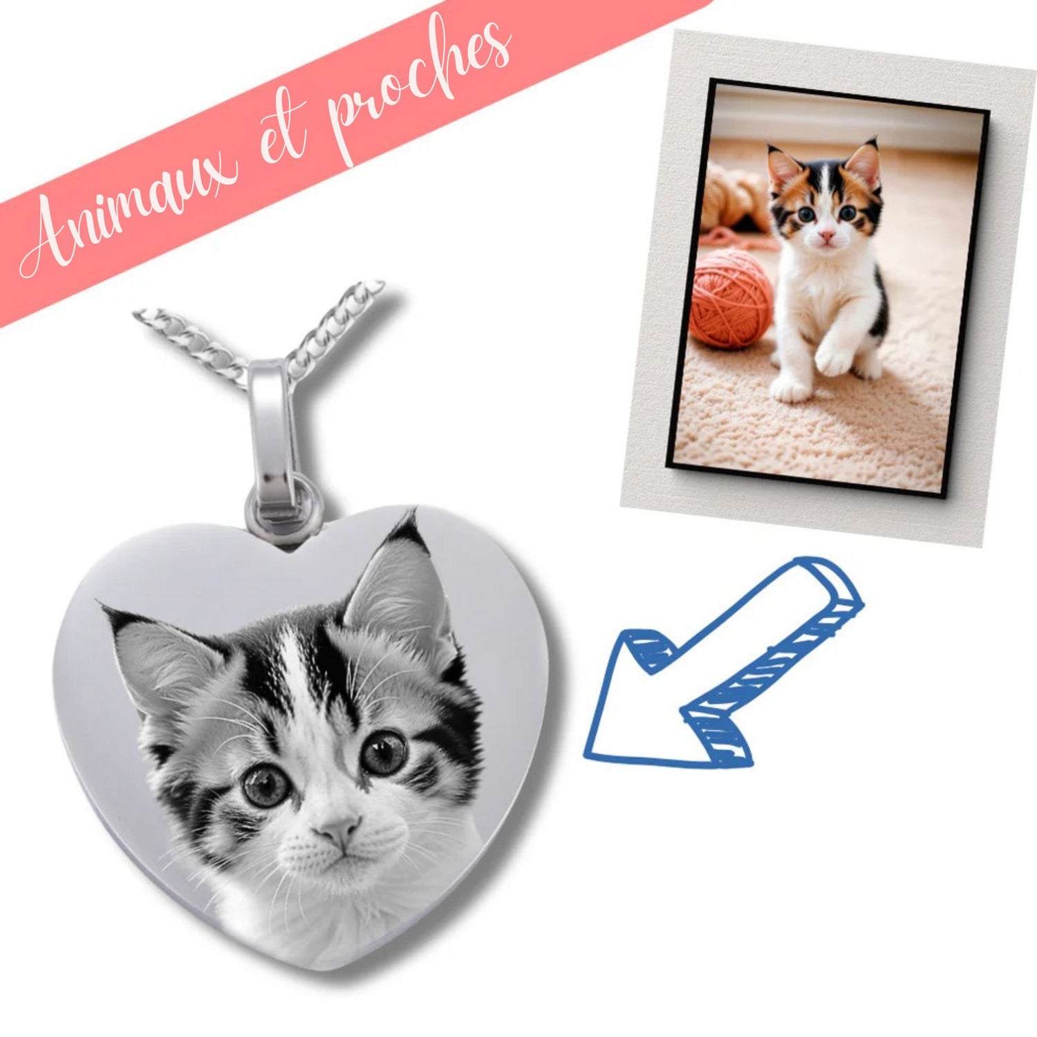 Collier "Mon fidèle compagnon" avec gravure photo